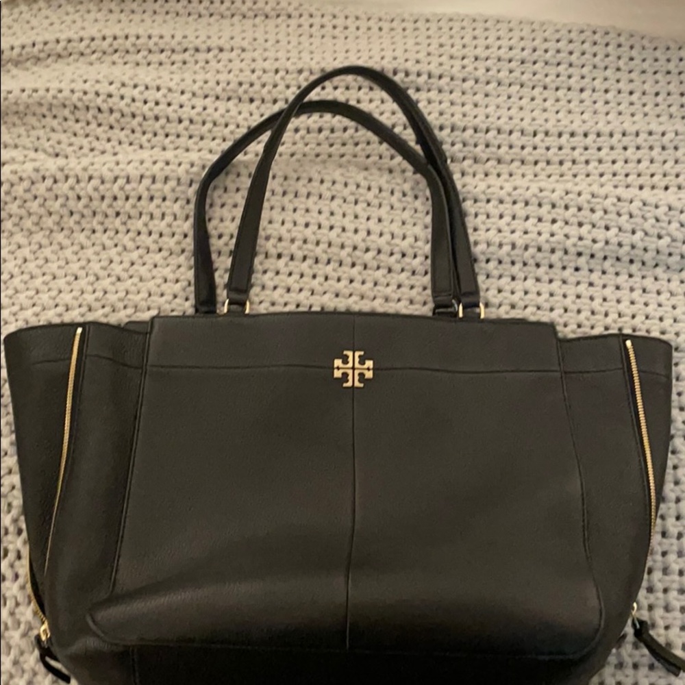 Tory Burch black and gold tote bag